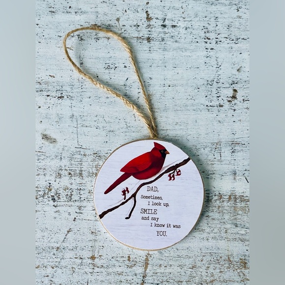 *Dad Round Cardinal Ornament - Picture 7 of 11